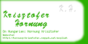 krisztofer hornung business card